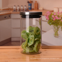 New design metal lid blown glass pickles bottle jar for sale